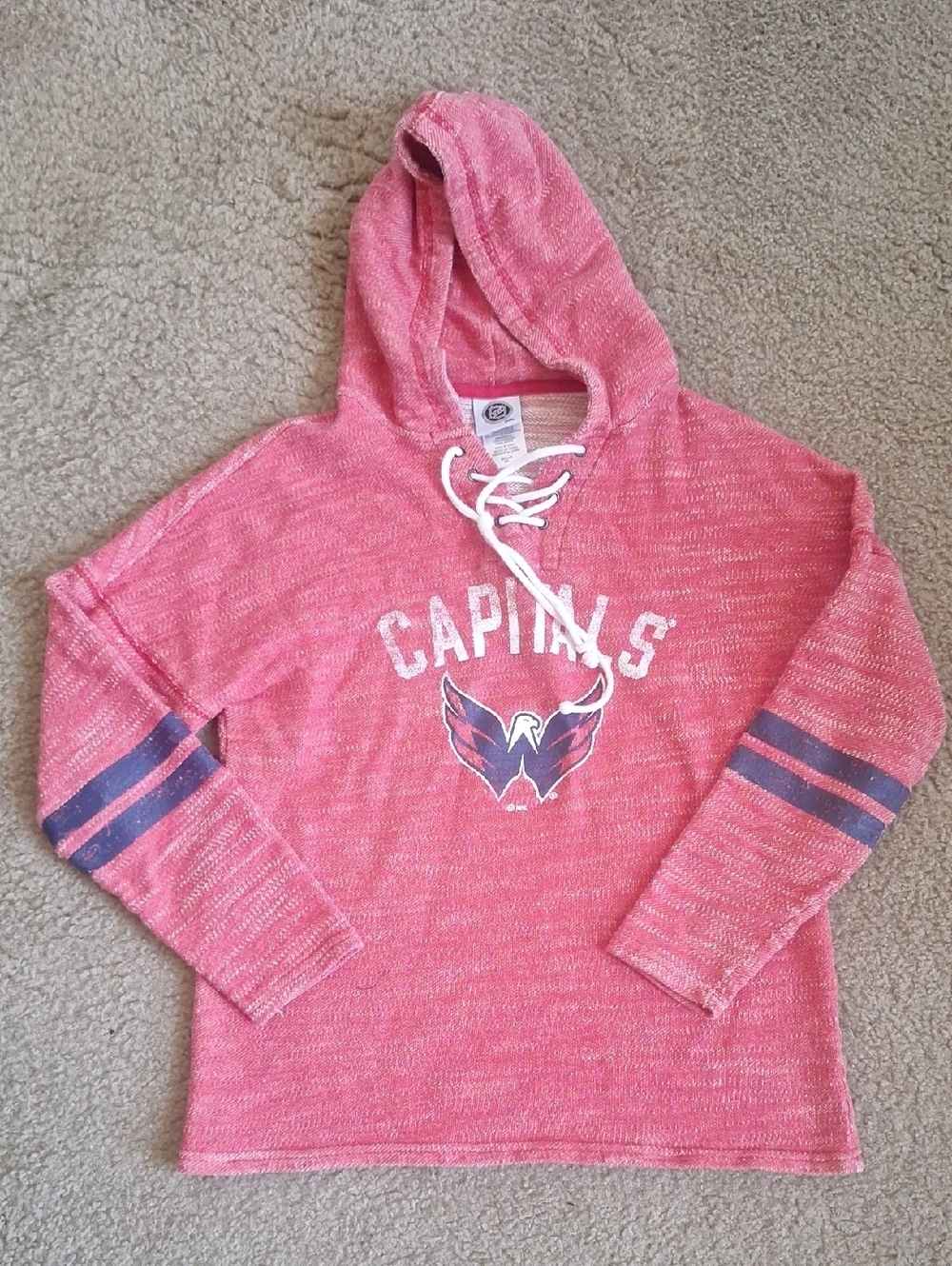 NHL Washington Capitals Women's Cotton Blend Hoodie Lace-up Pullover Size S